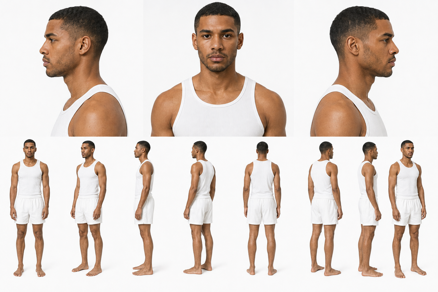 Original male character turnaround created for the Represent campaign