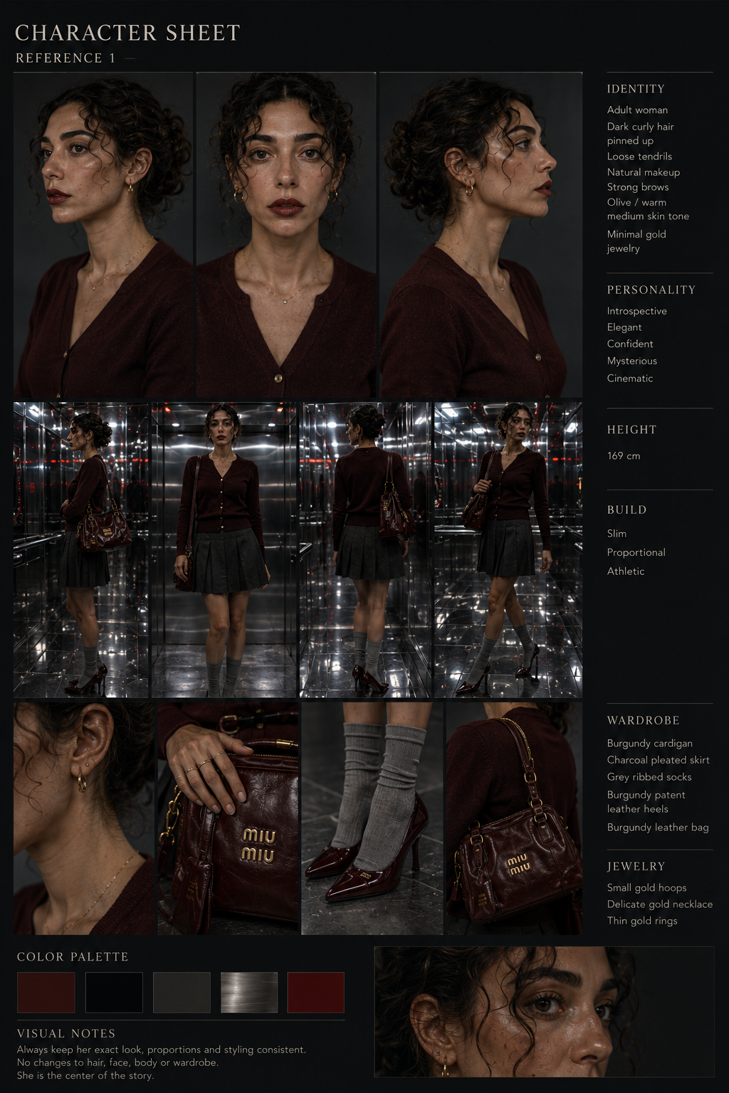 Character and wardrobe study before entering the wrong floor
